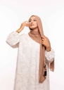 شال كريب بالبوني يربط من الخلف - بني كاكاو