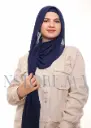 شال كريب بالبوني يربط من الخلف - أزرق داكن جدا