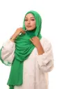 شال كريب حريري بالبوني "النينجا"  - أخضر ملكي