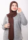 شال كريب حريري بالبوني "النينجا" - بني داكن جدا