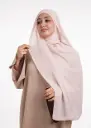 شال كريب حريري بالبوني "النينجا" - بيج وردي