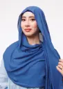 شال كريب بالبوني يربط من الخلف - أزرق بترولي