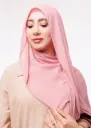 شال كريب بالبوني يربط من الخلف - وردي