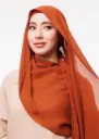 شال كريب بالبوني يربط من الخلف - بني كراميل