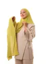شال مزدوج - أخضر مصفر