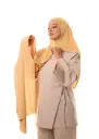 شال مزدوج - بيج مصفر