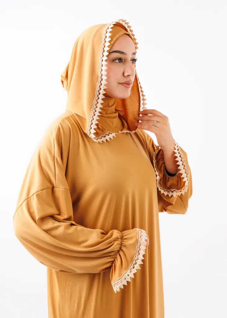[PRD16783-1] Prayer Abaya [ with Ninja Undercap ] - Sandy Beige
