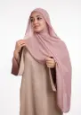 شال كريب حريري بالبوني "النينجا" - وردي نيود