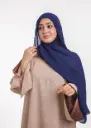 شال كريب حريري بالبوني "النينجا" - أزرق غامق