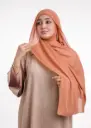 شال كريب حريري بالبوني "النينجا" - برتقالي باستيل