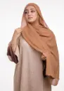شال كريب حريري بالبوني "النينجا" - بيج رملي داكن