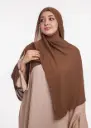 شال كريب حريري بالبوني "النينجا" - بني شوكولاتة