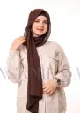 شال كريب بالبوني يربط من الخلف - بني داكن جدا