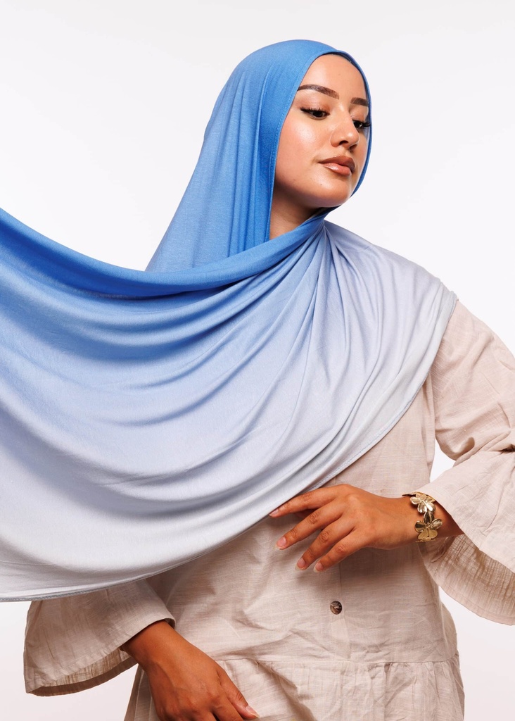 [PN-55771] Lycra Degrade Shawl - Light Blue