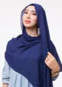 شال كريب بالبوني يربط من الخلف - أزرق داكن