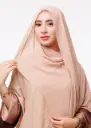 شال كريب بالبوني يربط من الخلف - بيج نيود