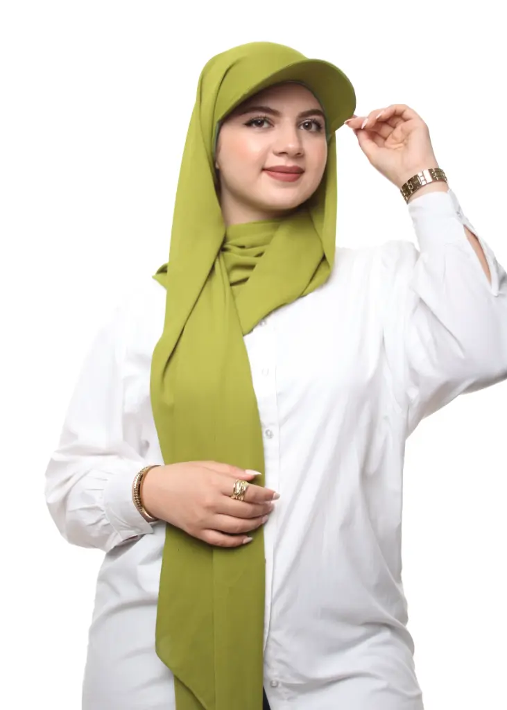 شال بالقبعة - أخضر 