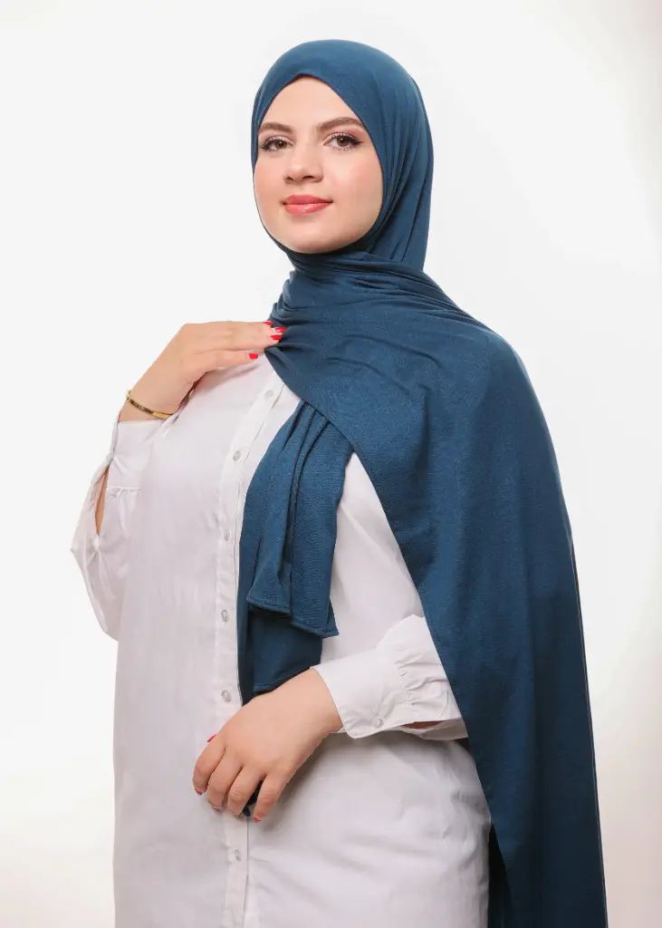[PN-00217] شال ليكرا سهل الاستعمال  - أزرق بترولي