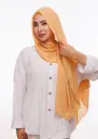 شال كريب بالبوني يربط من الخلف - أصفر عسلي
