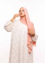 Crepe Shawl with Bonnet Tied at the Back - Coral Pink