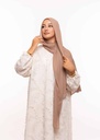 Crepe Shawl with Bonnet Tied at the Back - Light Earth