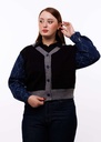 Knitted Vest with Denim Sleeves - JS105