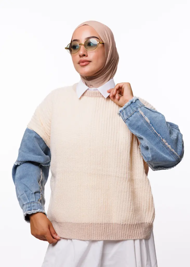 سترة صوفية بأكمام جينز - JS101