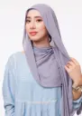  شال كريب بالبوني يربط من الخلف – رمادي