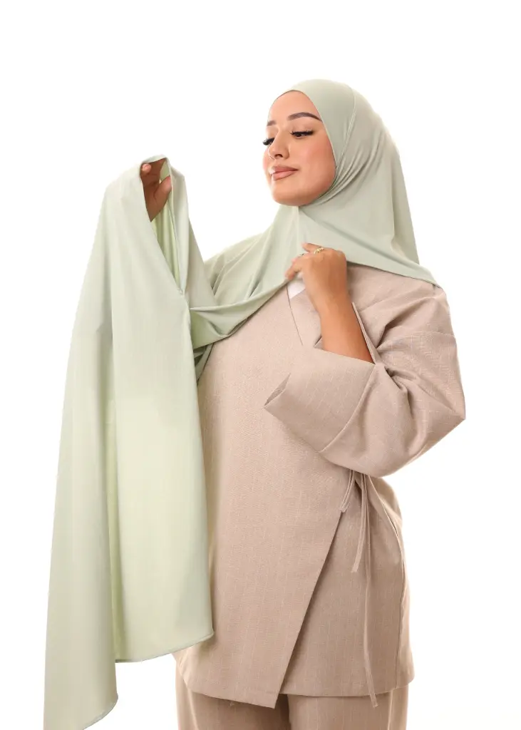 [PN-31341] شال مزدوج - أخضر باستل