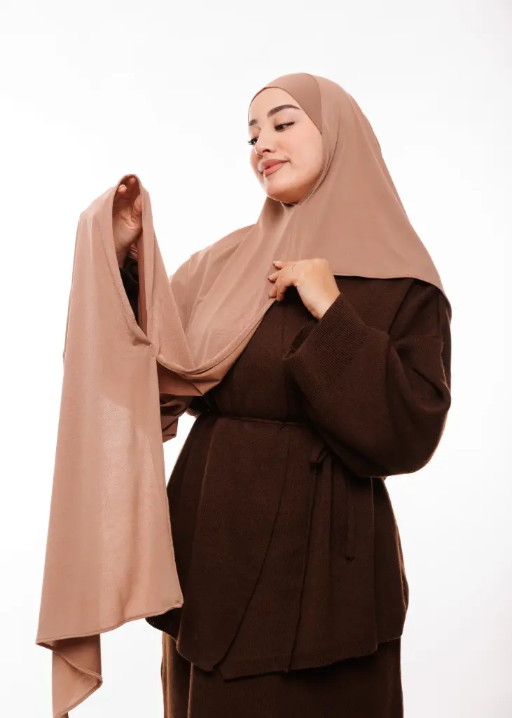 [PN-42671] شال مزدوج - ترابي داكن