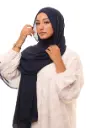 شال كريب حريري بالبوني "النينجا" - أزرق داكن جدا