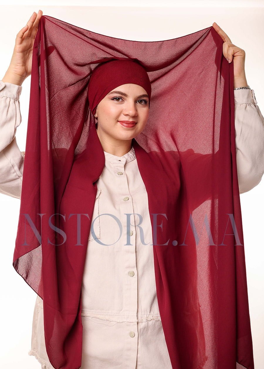 شال كريب بالبوني يربط من الخلف - ڭرونة -