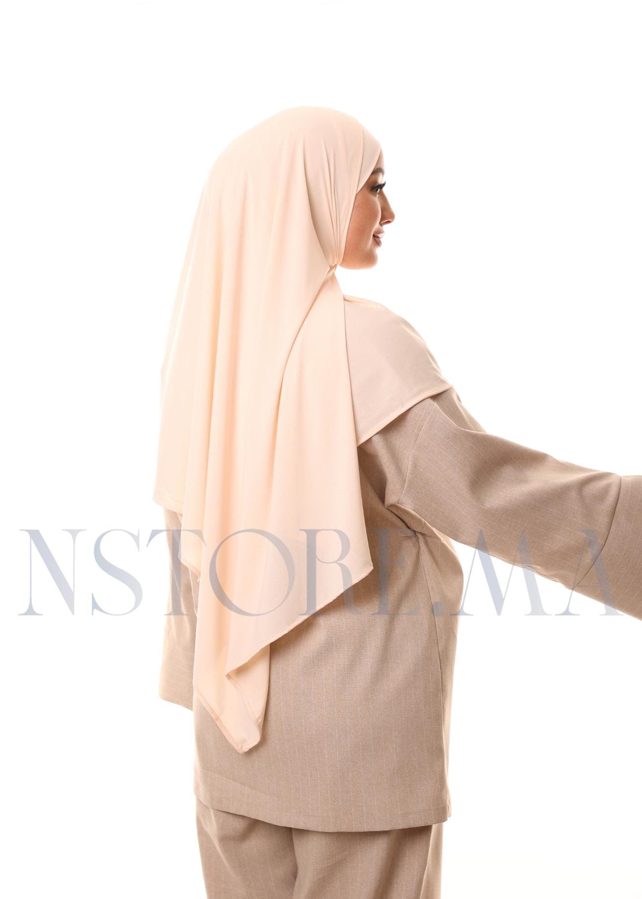 شال مزدوج - بيج باستل فاتح -