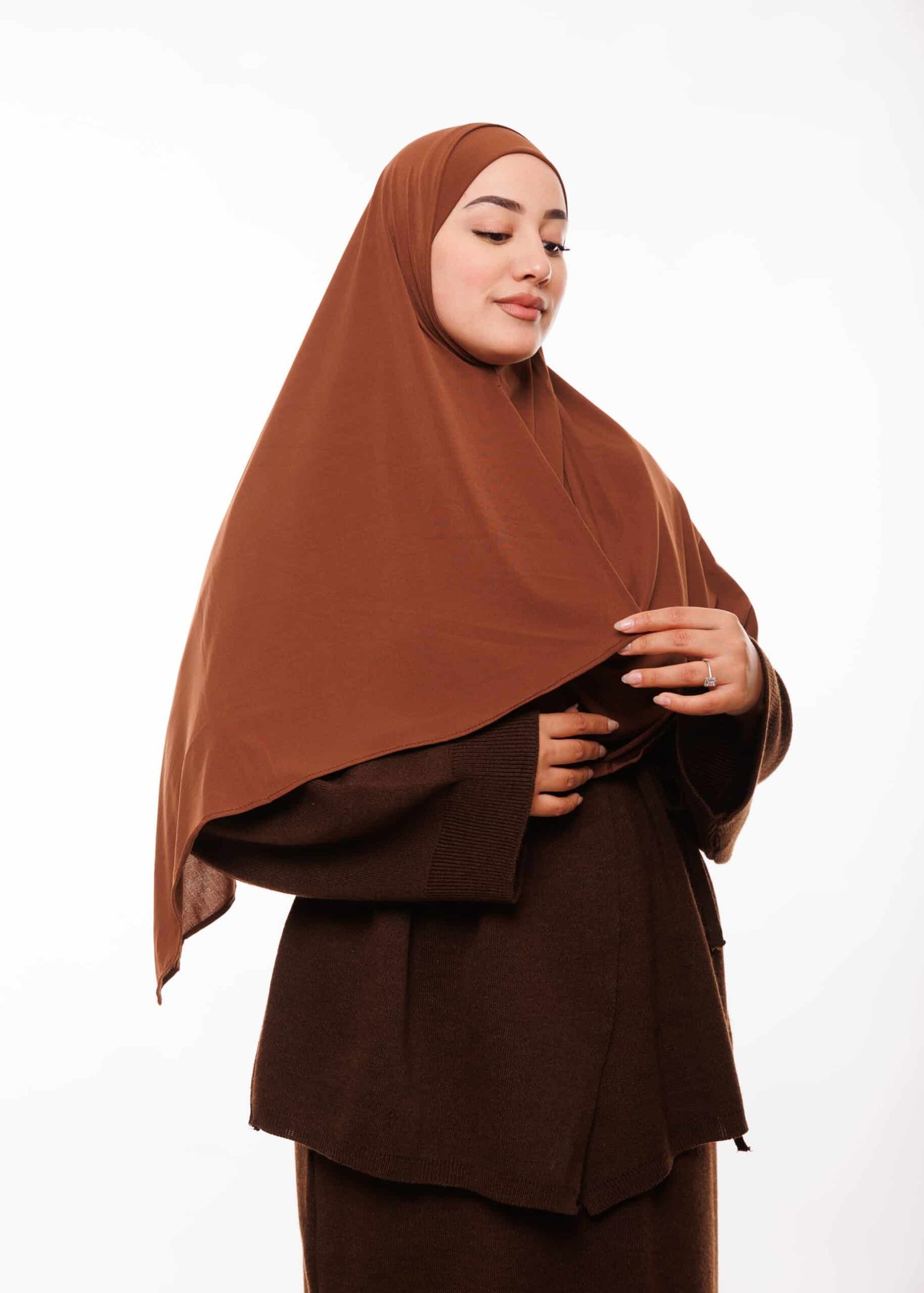 شال مزدوج - بني داكن -