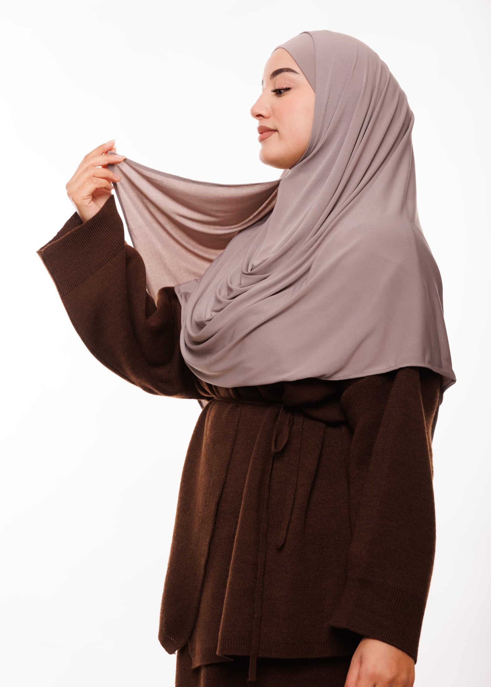 شال مزدوج - بيج رمادي -