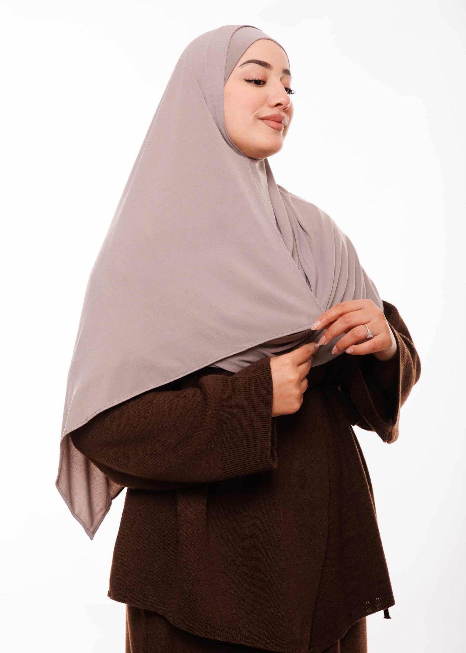 شال مزدوج - بيج رمادي -