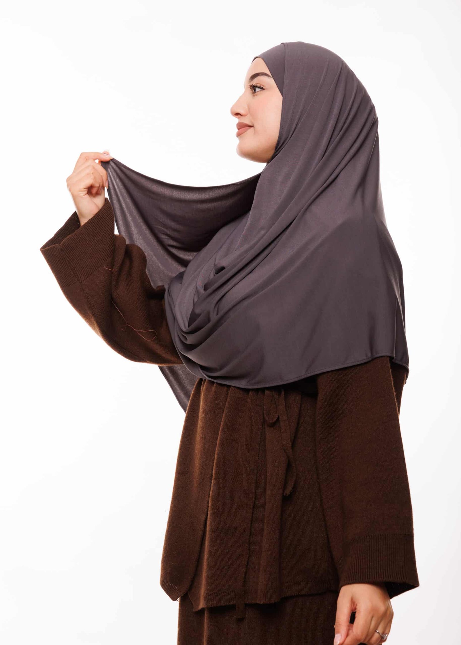 شال مزدوج - رمادي داكن -