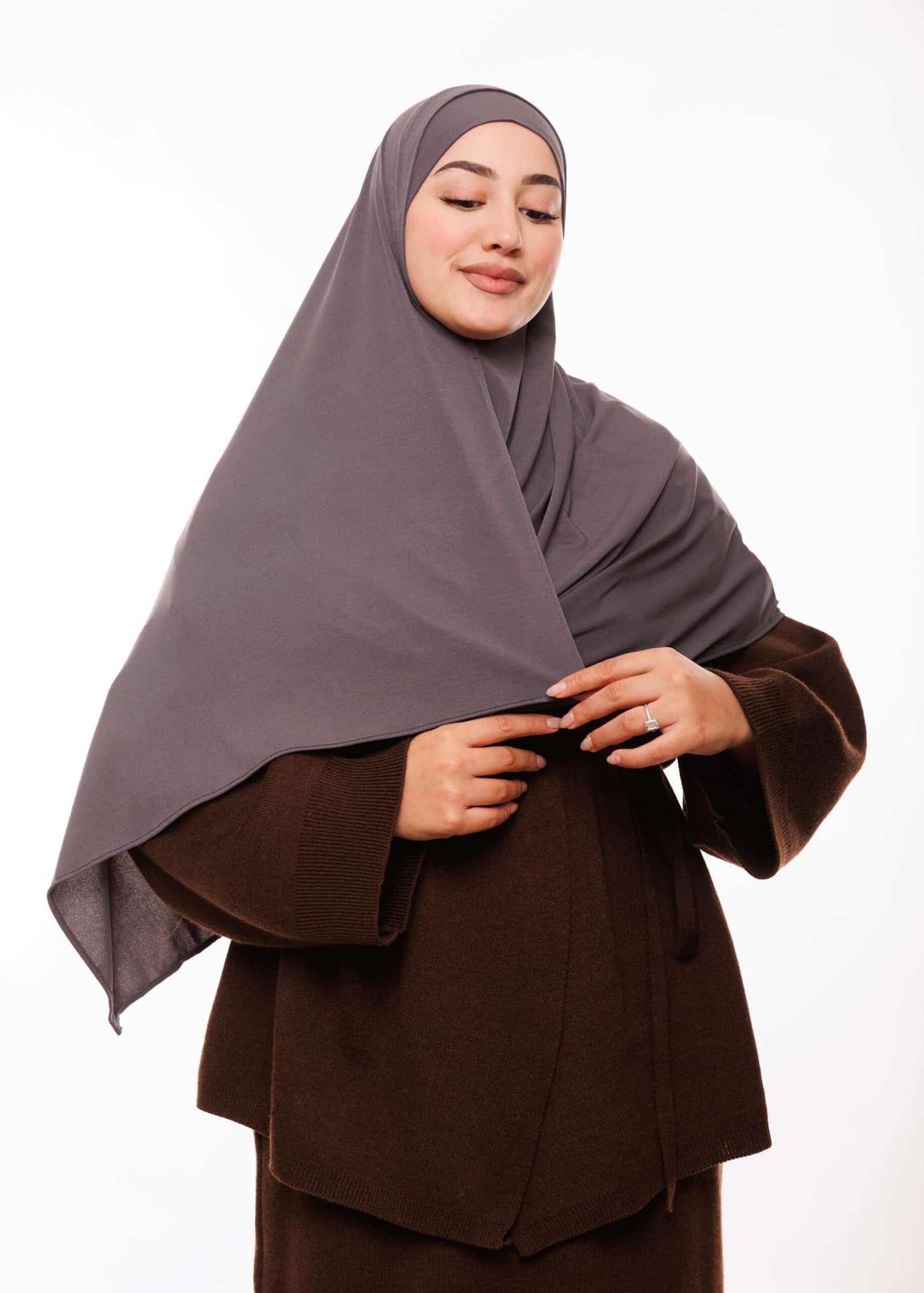 شال مزدوج - رمادي داكن -