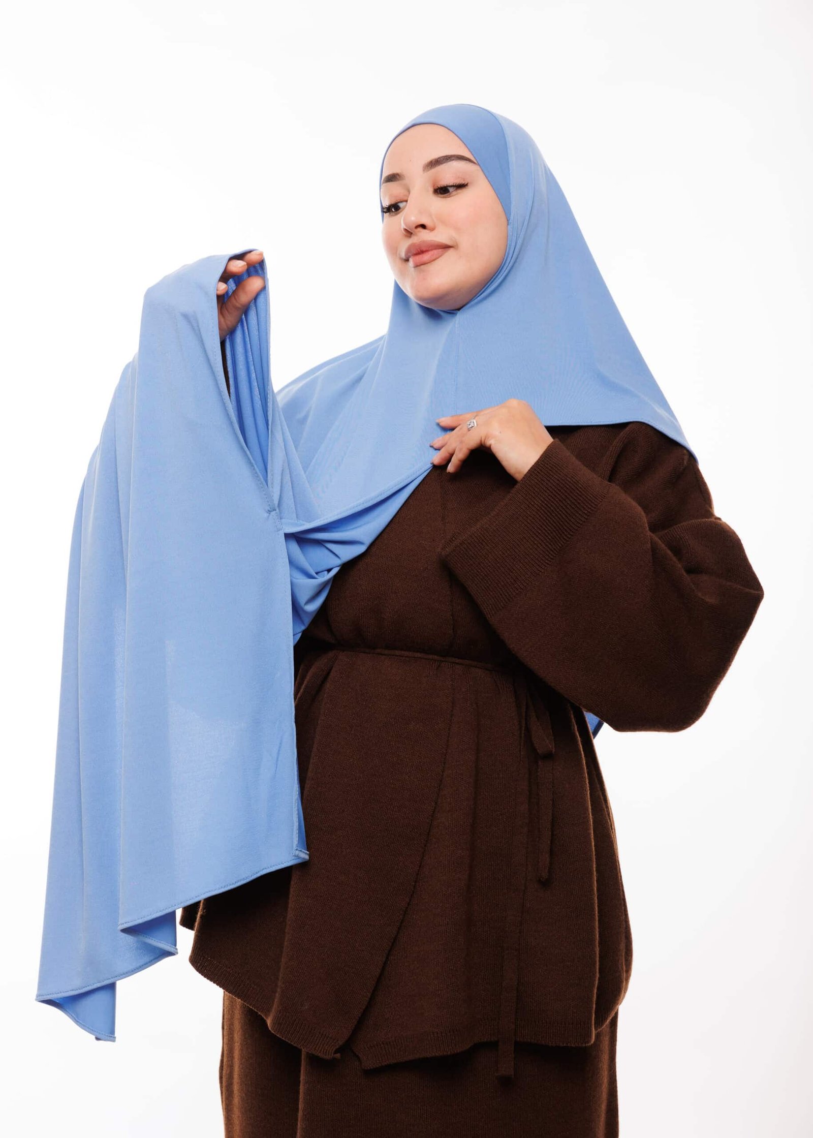 شال مزدوج أزرق جينز