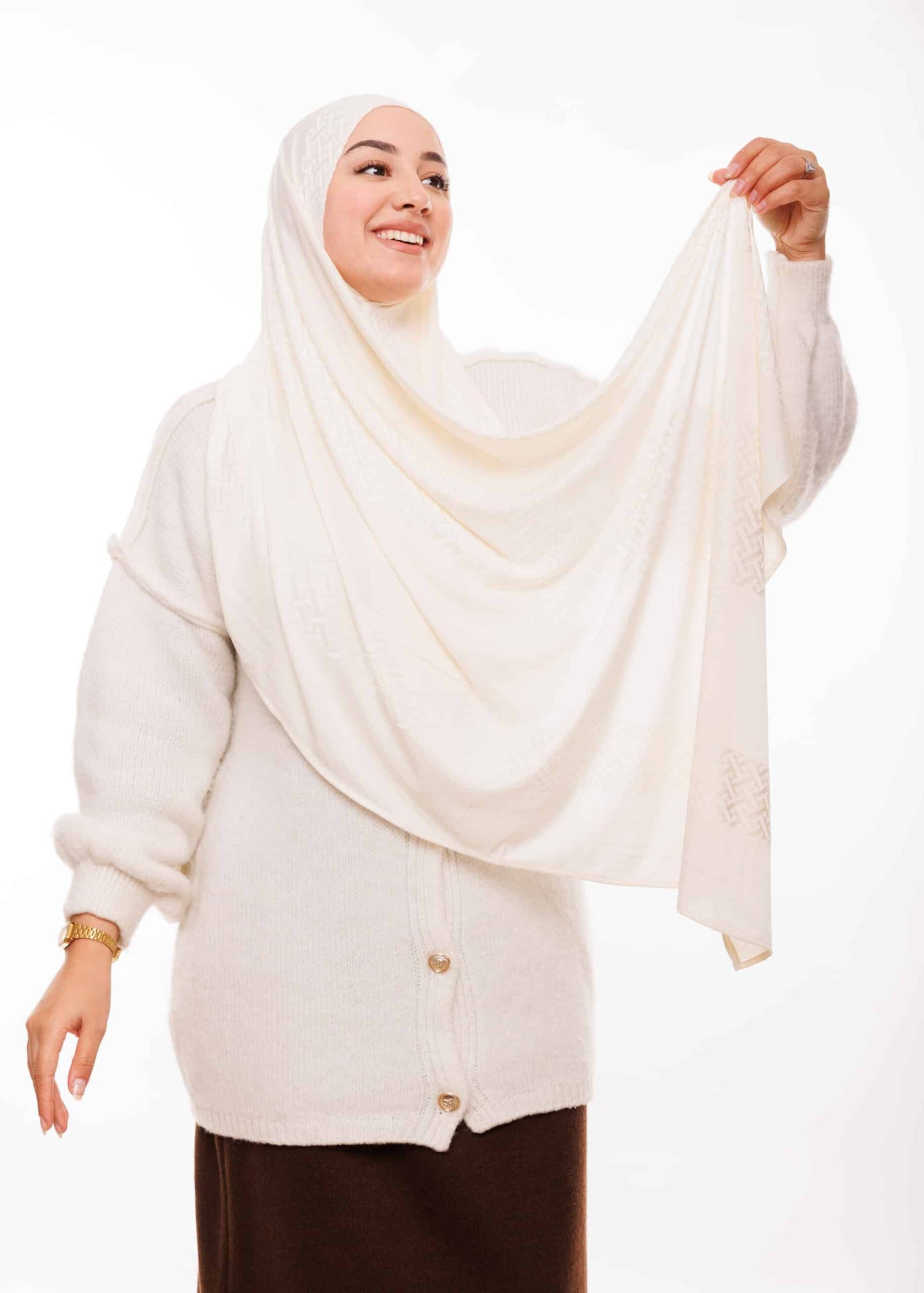 شال كشخة أبيض مصفر