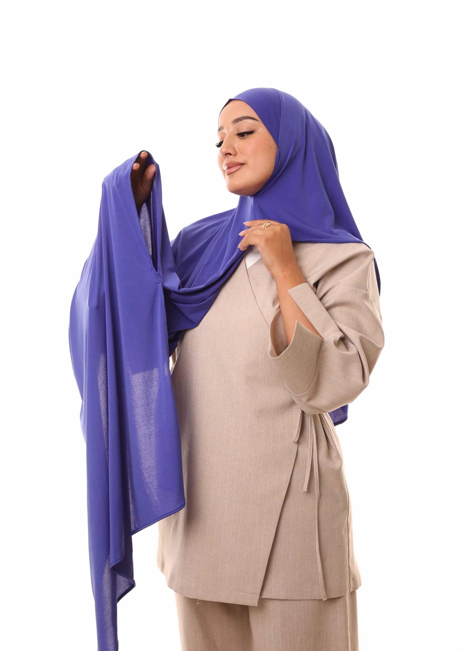 شال مزدوج - أزرق ملكي -