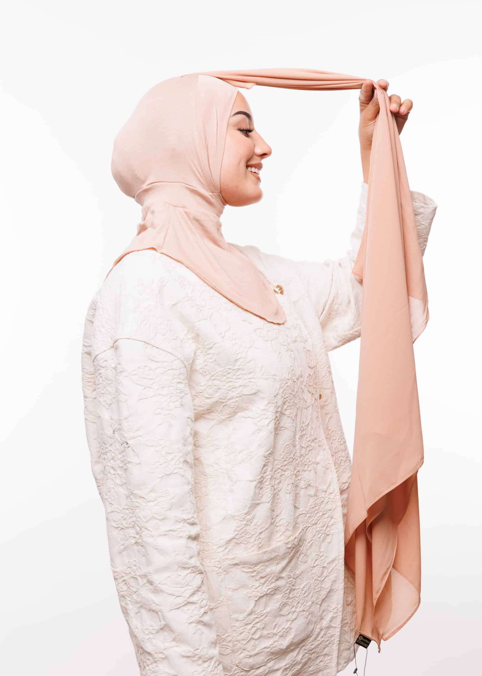 شال كريب حريري بالبوني "النينجا" - نحاسي داكن