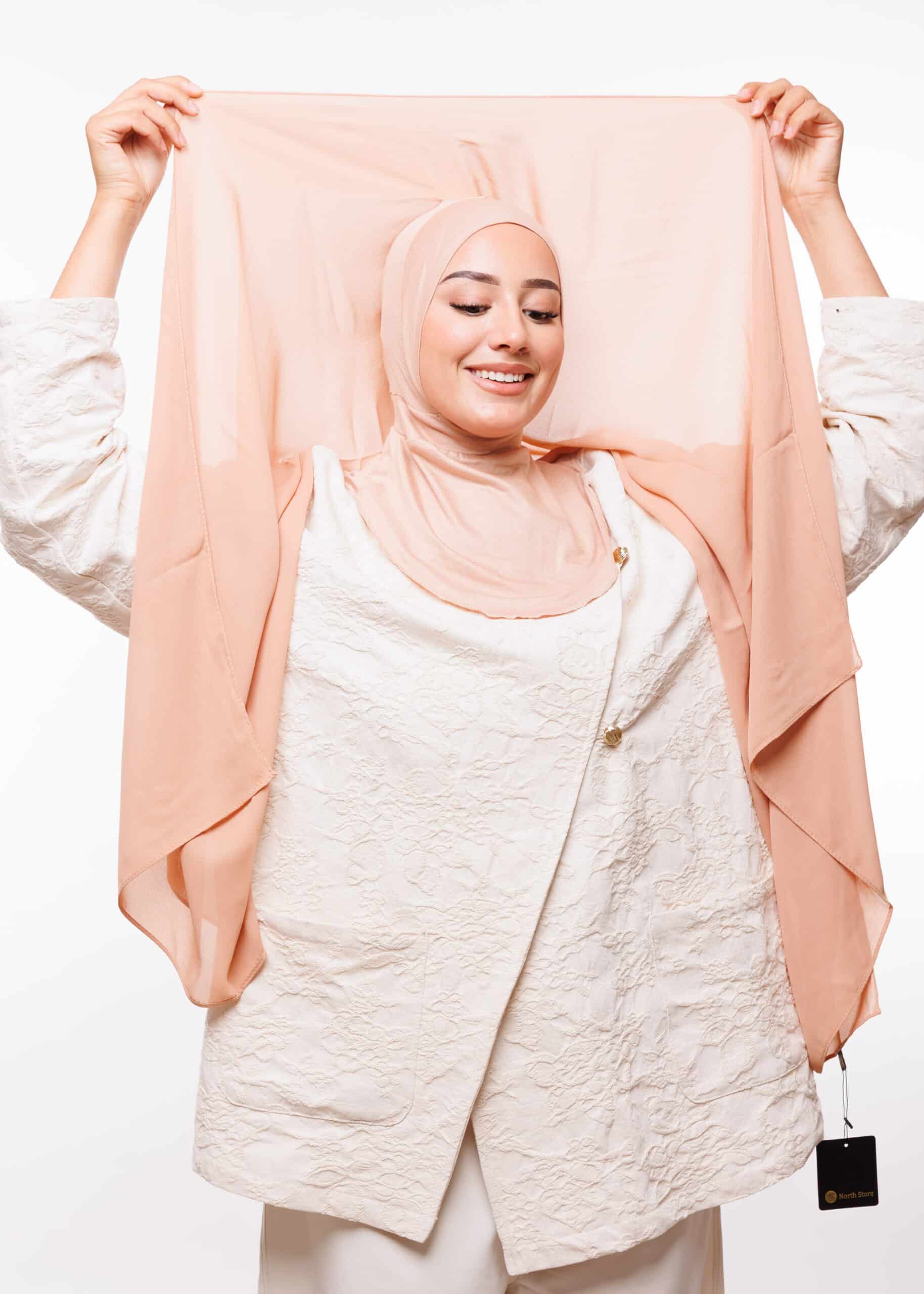 شال كريب حريري بالبوني "النينجا"