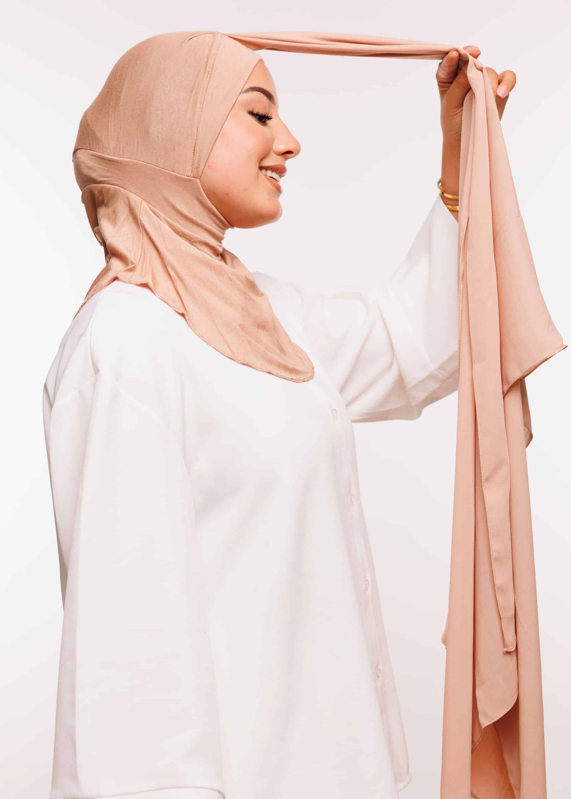 شال كريب حريري بالبوني "النينجا" - نحاسي داكن