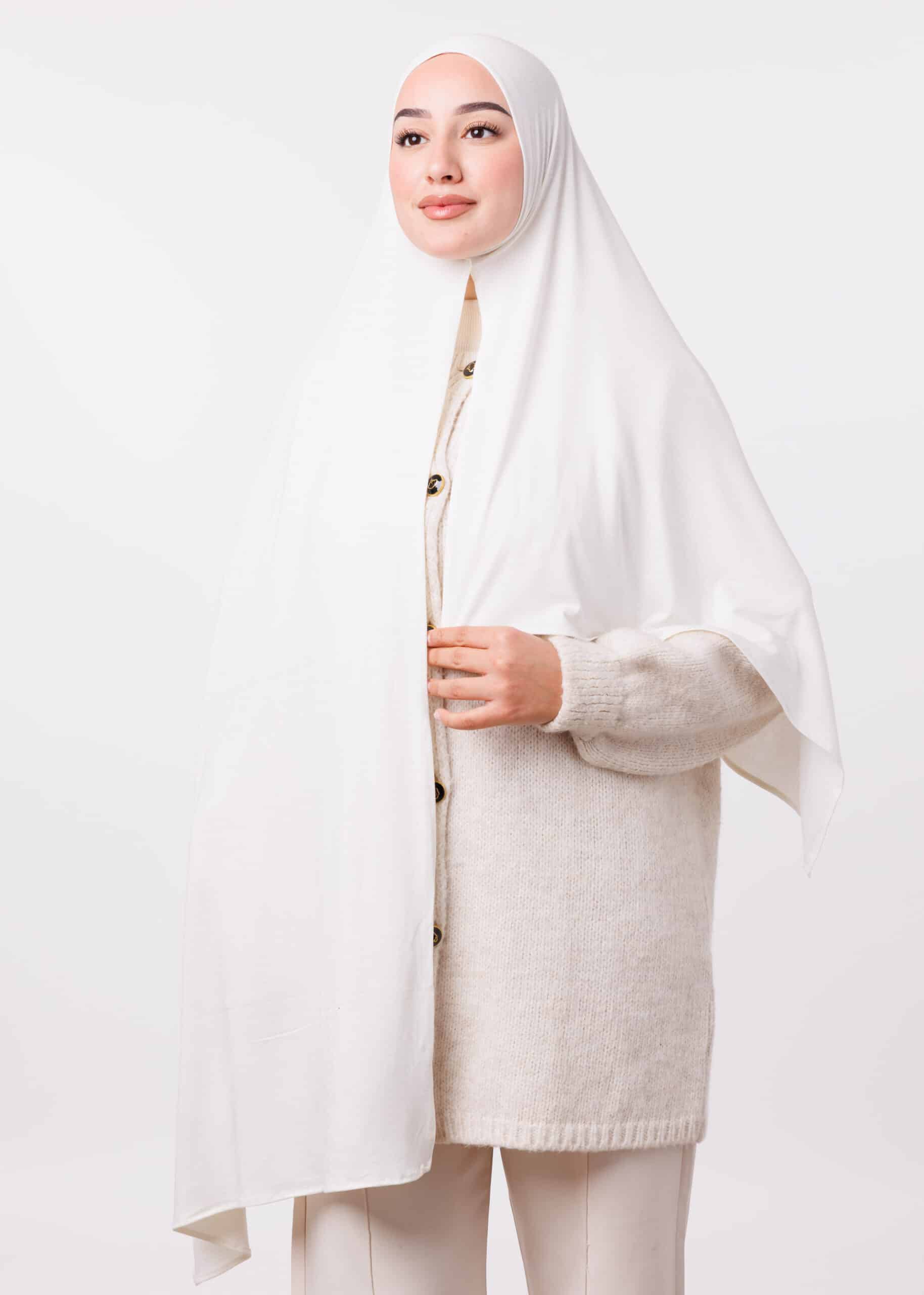 شال ليكرا - أبيض