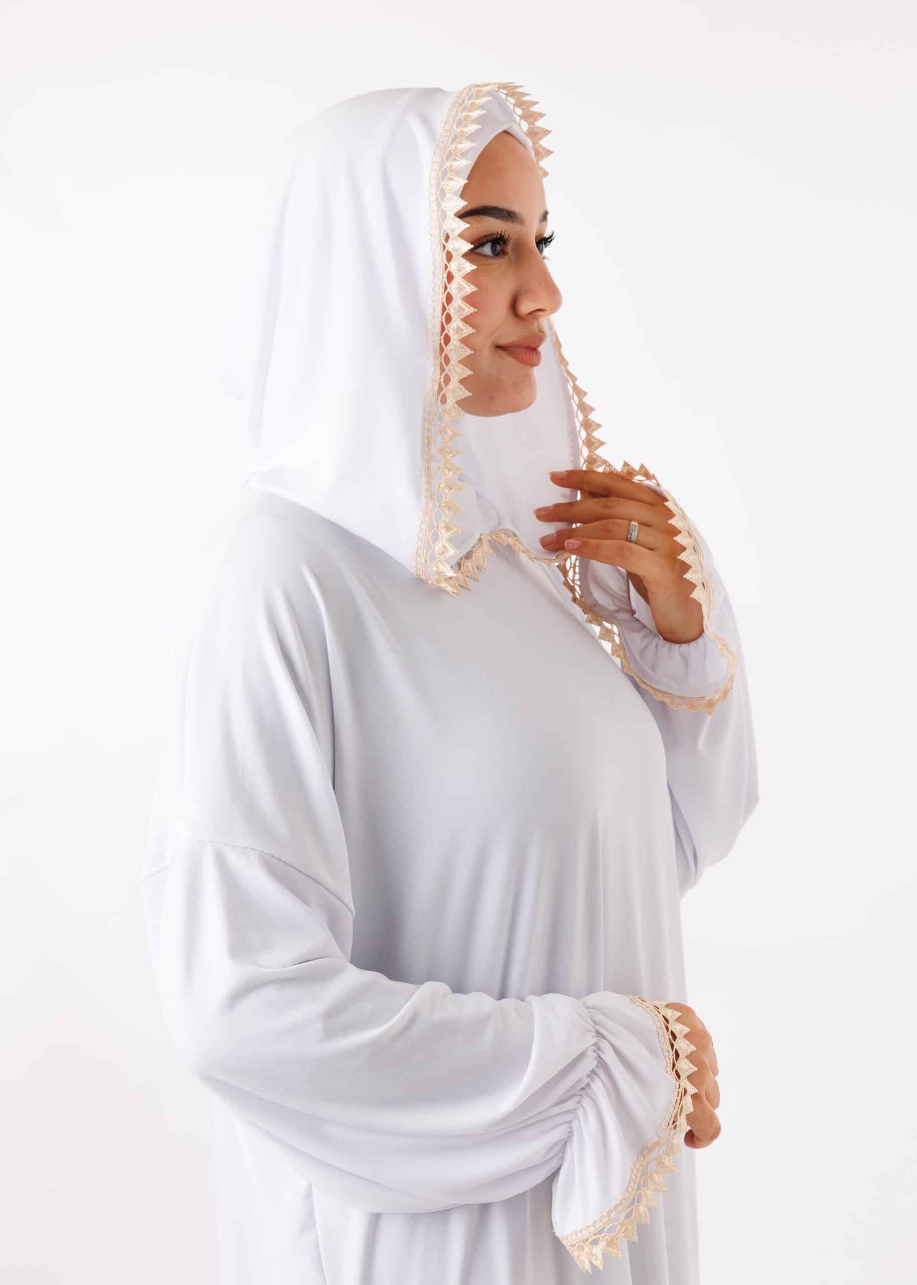 عباية الصلاة بالبوني نينجا - أبيض