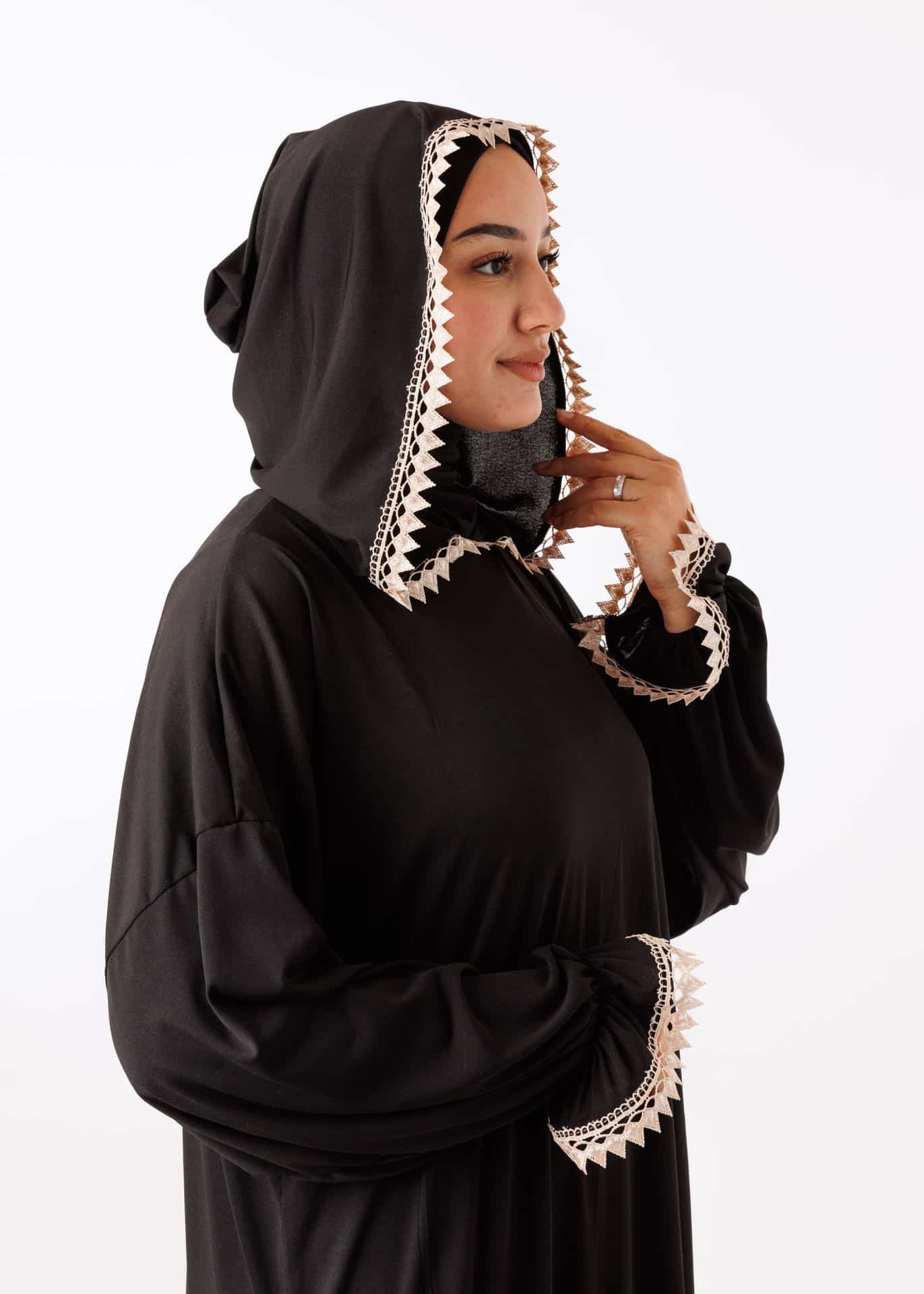 Abaya de priere avec bonnet ninja Noir عباية 18086 1
