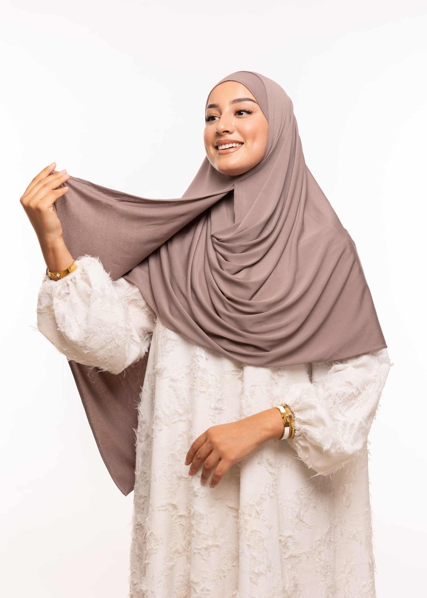 شال مزدوج - بيج رمادي داكن